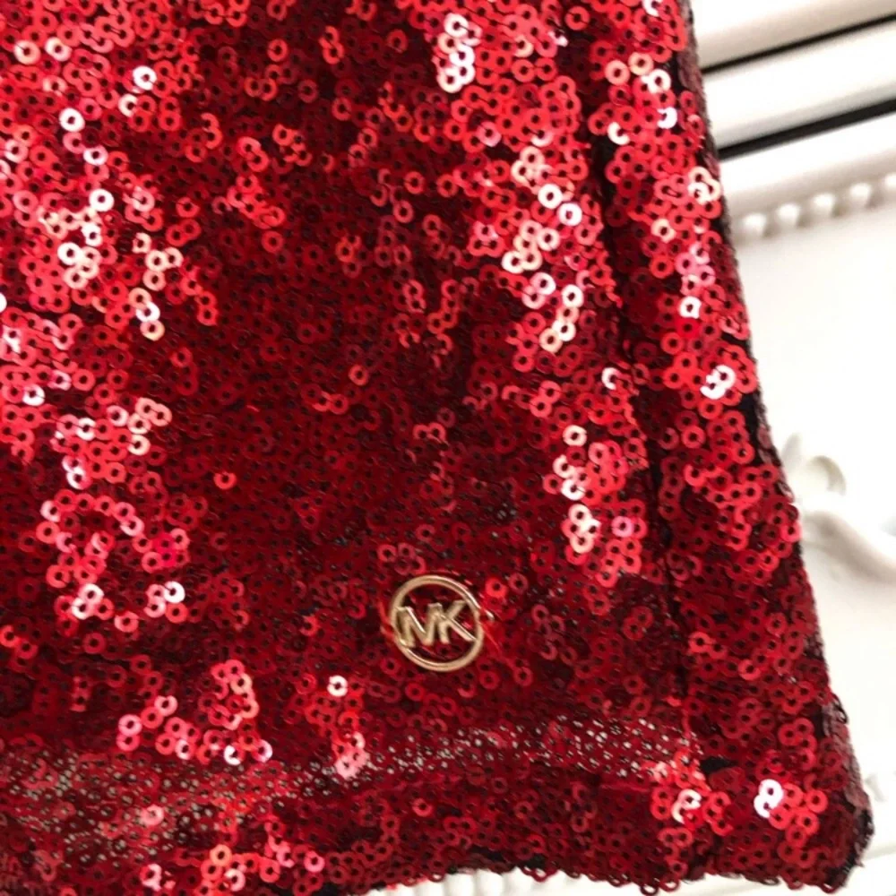 NWT Michael Kors Red Sequin Party Dress Girls size 8 NEW luxury designer - Picture 7 of 8